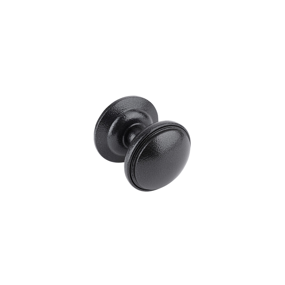 Timber Series Decorative Round Centre Door Knob (70mm) - Antique Black